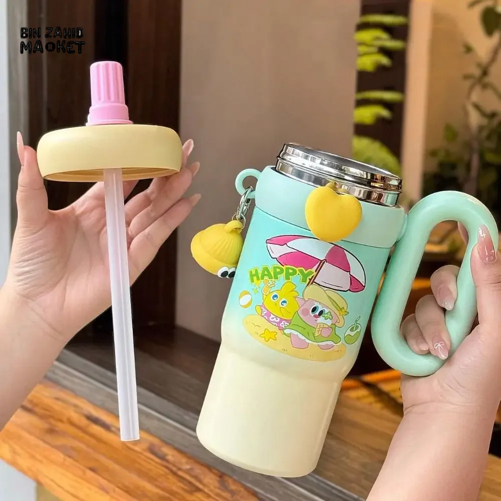 CUTE KAWAII INSULATED TUMBLER SIPPER 800ML WITH HANDLE & STRAW LEAKPROOF & STAINLESS STEEL - Image 17