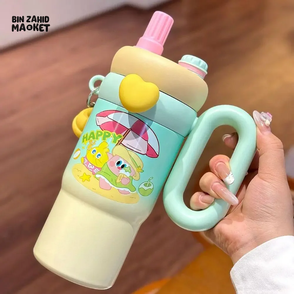 CUTE KAWAII INSULATED TUMBLER SIPPER 800ML WITH HANDLE & STRAW LEAKPROOF & STAINLESS STEEL - Image 18