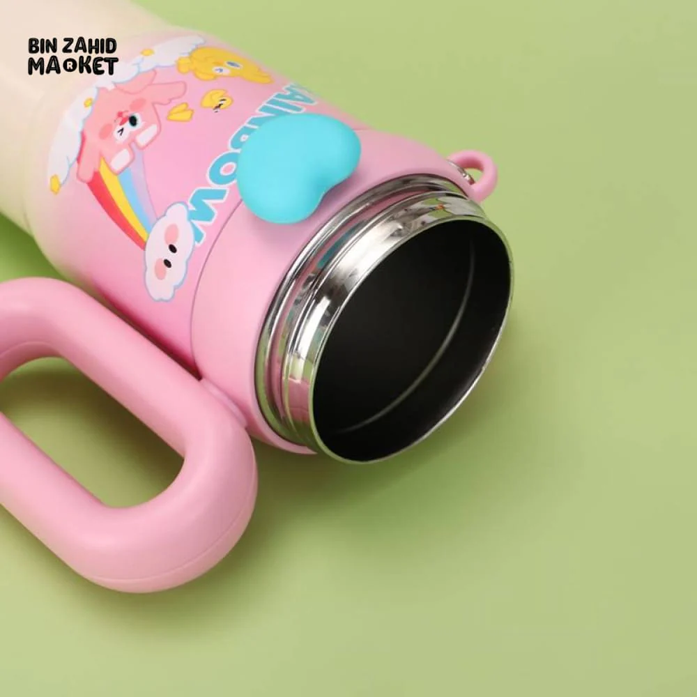 CUTE KAWAII INSULATED TUMBLER SIPPER 800ML WITH HANDLE & STRAW LEAKPROOF & STAINLESS STEEL - Image 8