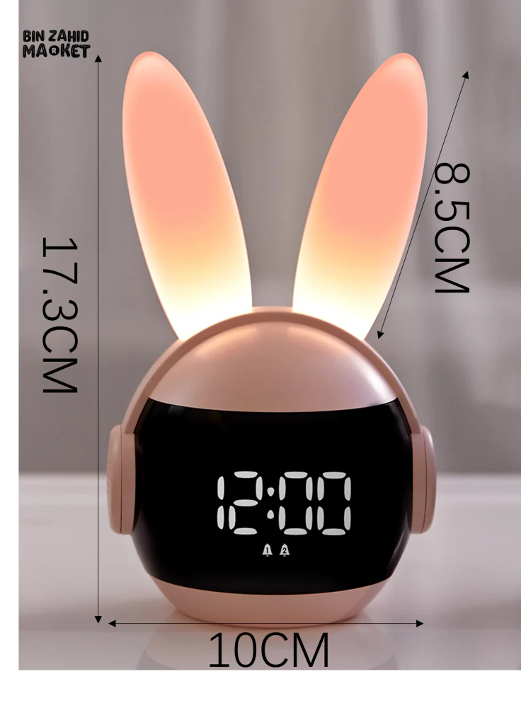 CUTE RABBIT LED ALARM CLOCK  NIGHT LIGHT & DIGITAL DISPLAY - Image 10