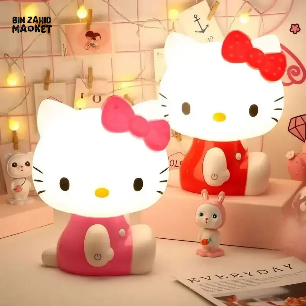 CUTE SILICONE LED NIGHT LIGHT USB RECHARGEABLE TOUCH CONTROL - HELLO KITTY - Image 3