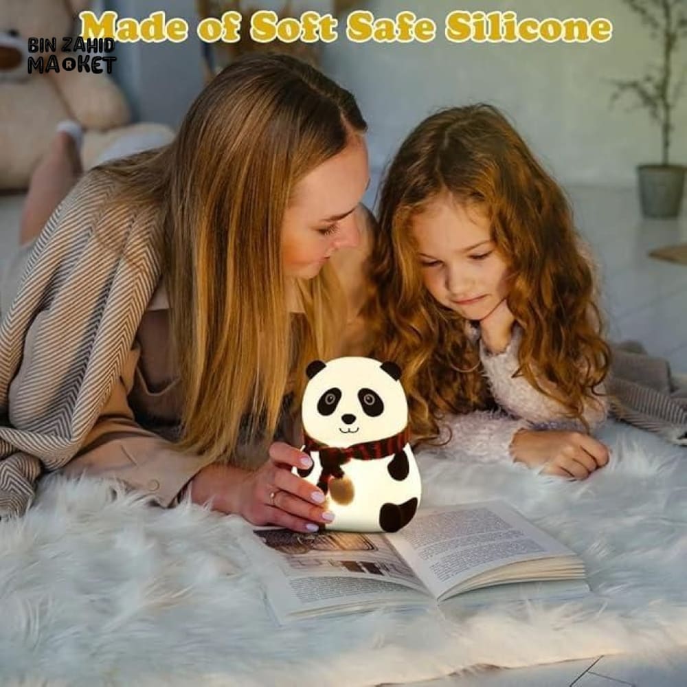 CUTE SILICONE LED NIGHT LIGHT USB RECHARGEABLE TOUCH CONTROL - MUFLER PANDA - Image 4