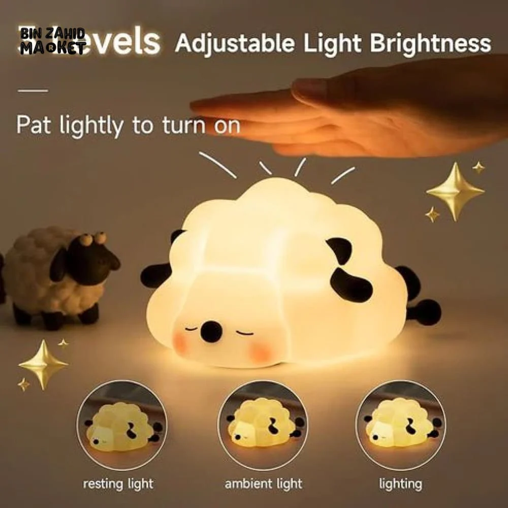 CUTE SILICONE LED NIGHT LIGHT USB RECHARGEABLE TOUCH CONTROL - SHEEP - Image 5