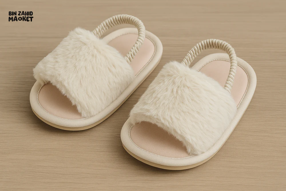 CUTE SUMMER PLUSH SLIPPERS FOR BABY GIRLS SOFT BOTTOM FLUFFY SLIP-ON INDOOR SHOES COMFY & STYLISH TODDLER FOOTWEAR - Image 2