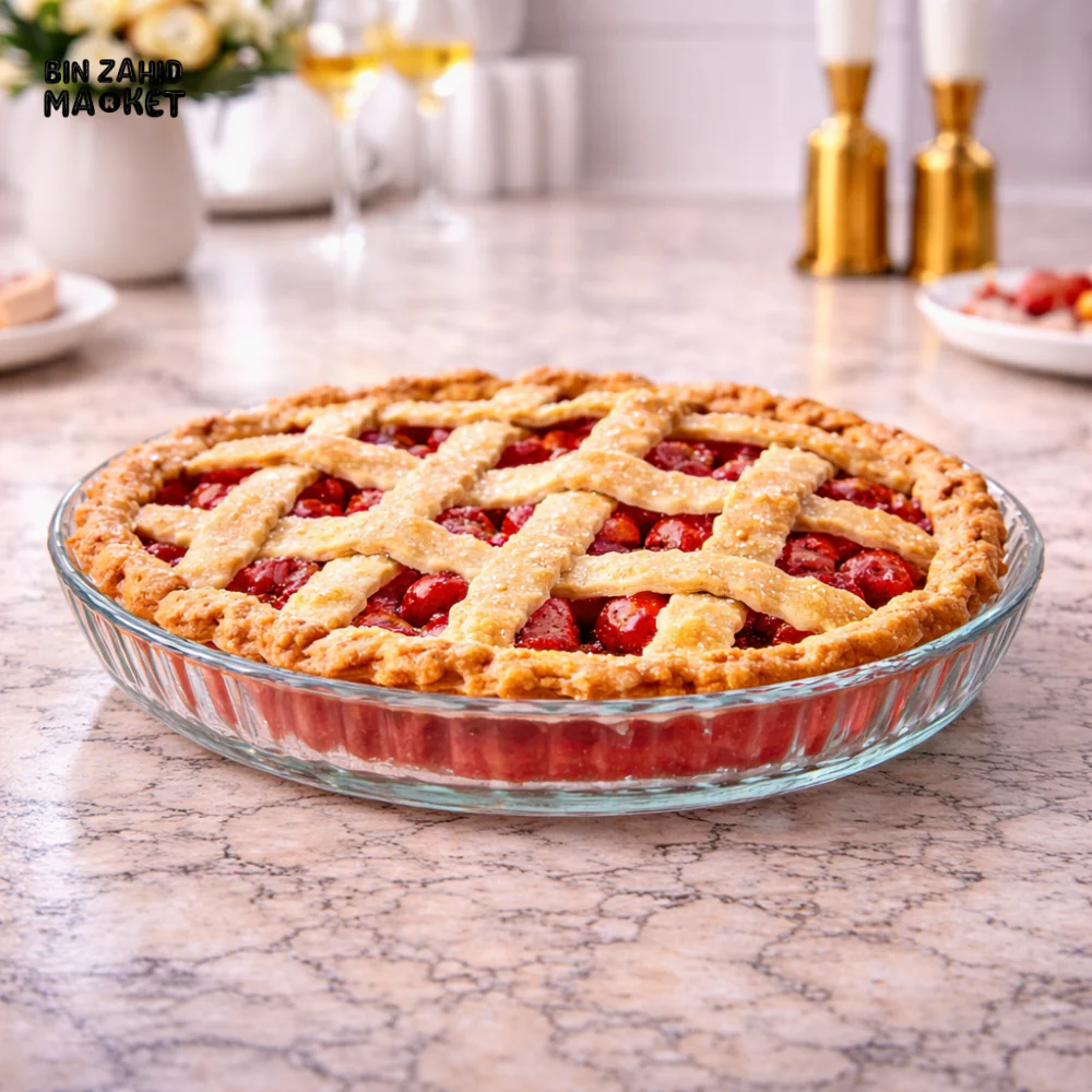 DANNY HOME 1.6 LITRE  ROUND GLASS PIE BAKING PAN -KP021