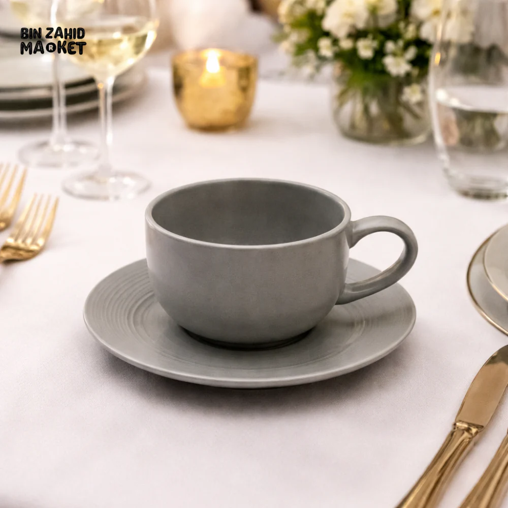 DANNY HOME 220ML CUP & SAUCER SET – 6 PIECE LUXURY CERAMIC TEA & COFFEE SET -C40-8