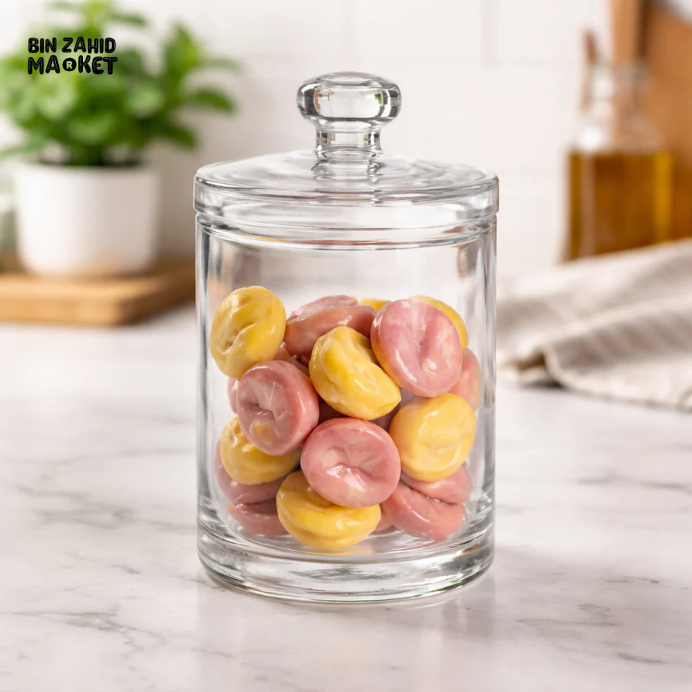 DANNY HOME CLEAR GLASS CANDY STORAGE JAR WITH LID 1.5 LITRE -CB-199