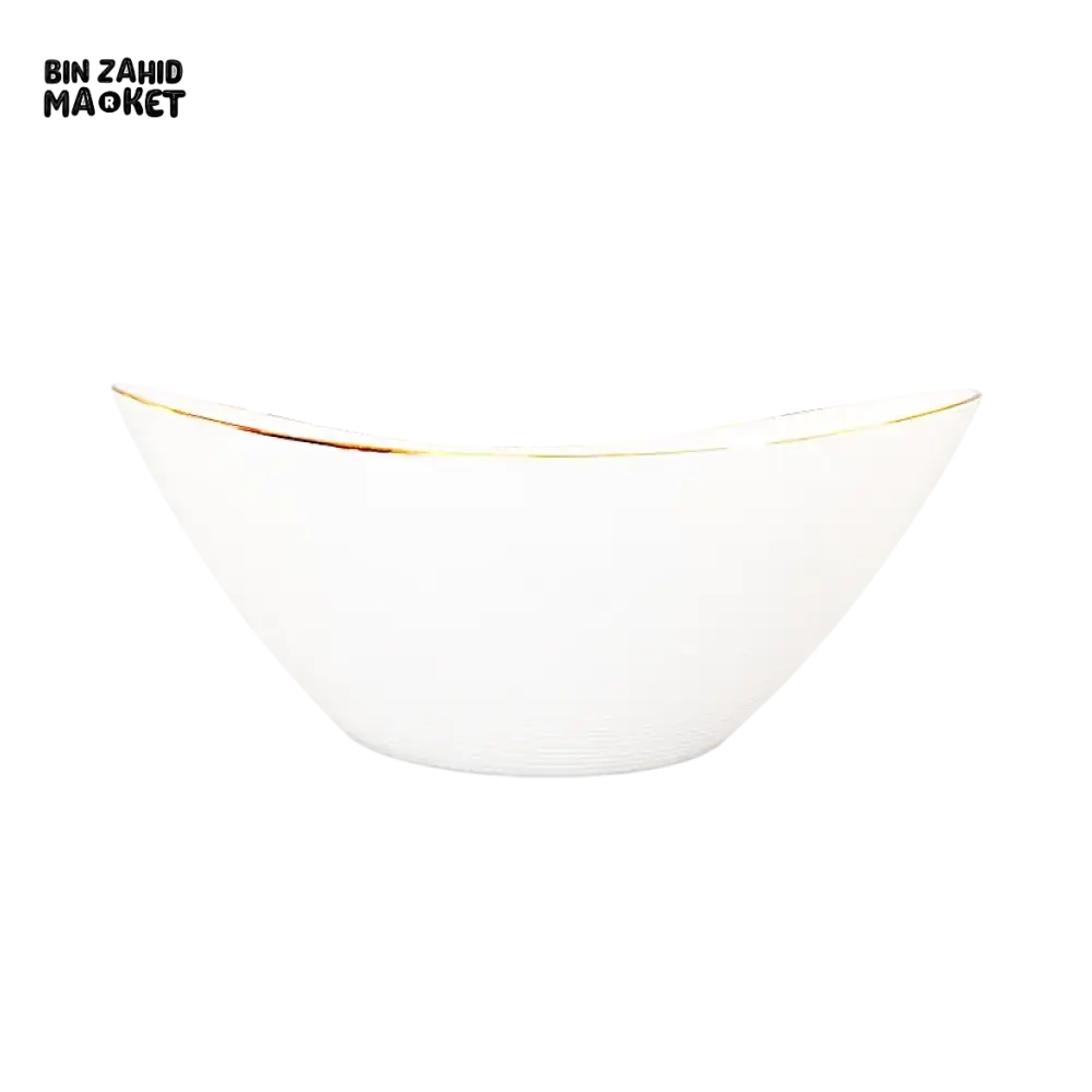 DANNY HOME GLASS SALAD BOWL SET – 3 PIECE WHITE LUXURY SERVING BOWLS FOR SALAD, FRUIT & PASTA - LCW100-G - Image 3