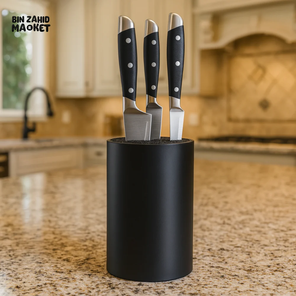 DANNY HOME KITCHEN KNIFE HOLDER – MODERN COUNTERTOP STORAGE BLOCK - BLACK DH2353