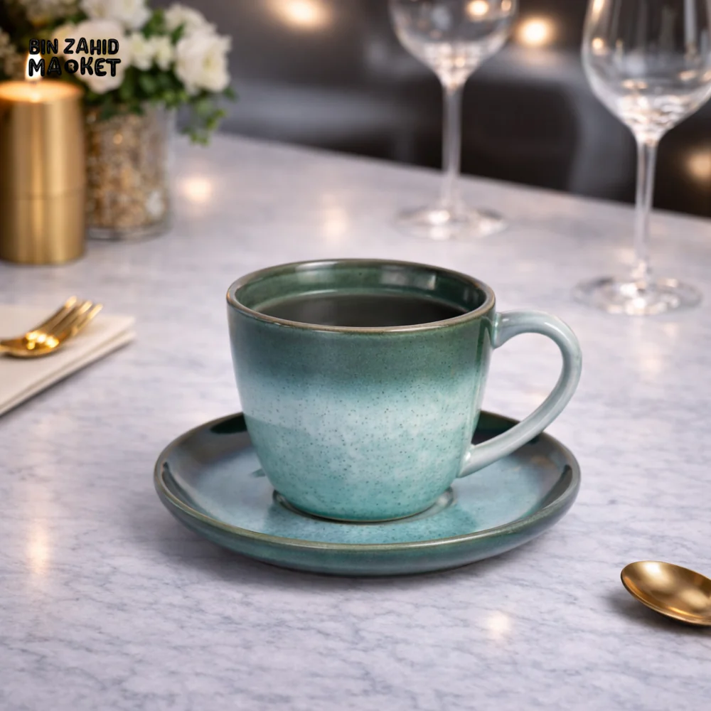 DANNY HOME LUXURY GRADIENT CERAMIC TEA CUP & SAUCER SET – 6 PIECE 300ML