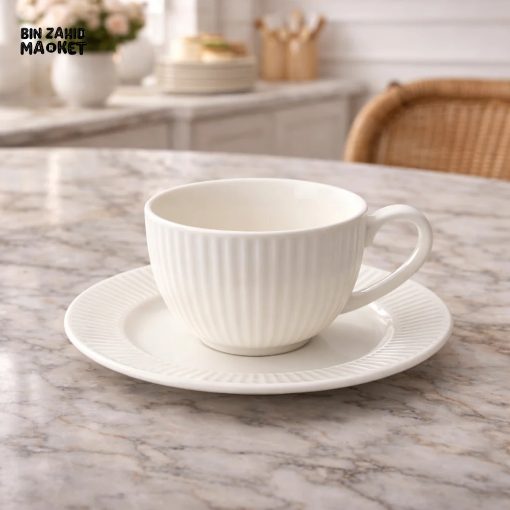DANNY HOME PORCELAIN CUP AND SAUCER SET – 6 PIECE LUXURY TEA & COFFEE CUP SET - BW22-11