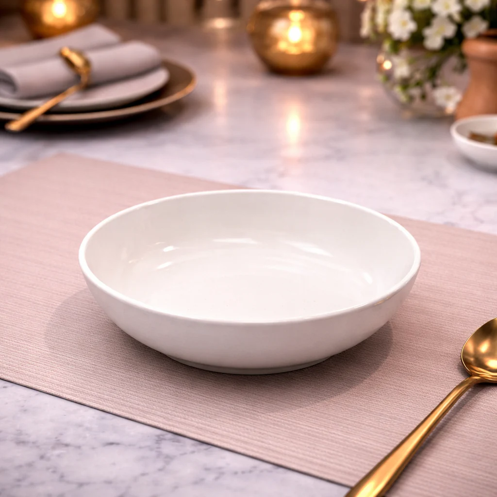 DANNY HOME WHITE CERAMIC DEEP PLATE 20CM -80TP 2049