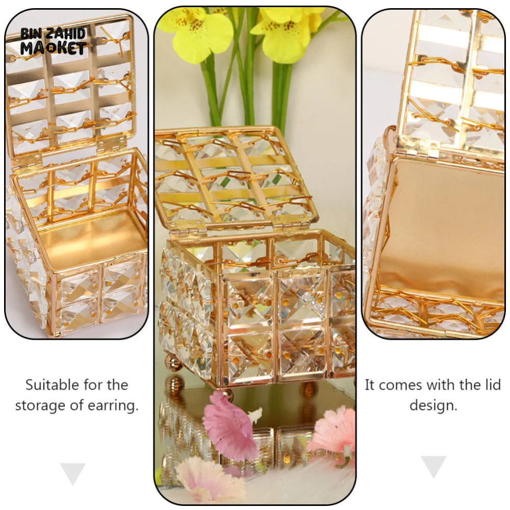 DELICATE JEWELRY ORGANIZER BOX – COMPACT LIDDED STORAGE CASE FOR EARRINGS & NECKLACES - Image 6