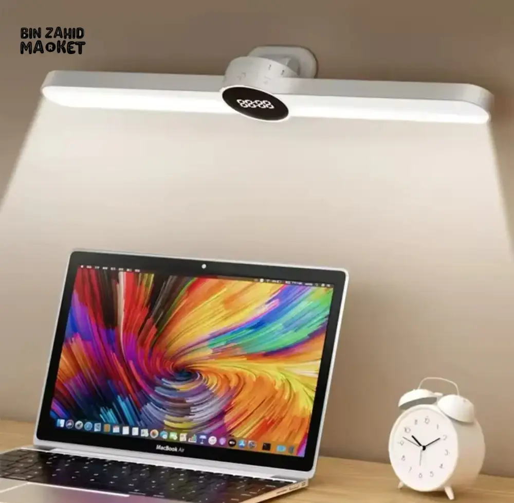 DESK LAMP WITH MAGNETIC CLOCK – LED USB RECHARGEABLE STEPLESS DIMMING NIGHT LIGHT - Image 2
