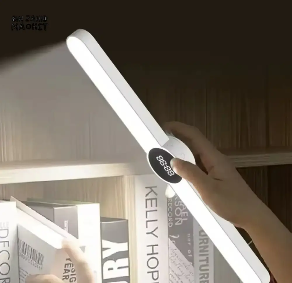DESK LAMP WITH MAGNETIC CLOCK – LED USB RECHARGEABLE STEPLESS DIMMING NIGHT LIGHT - Image 3