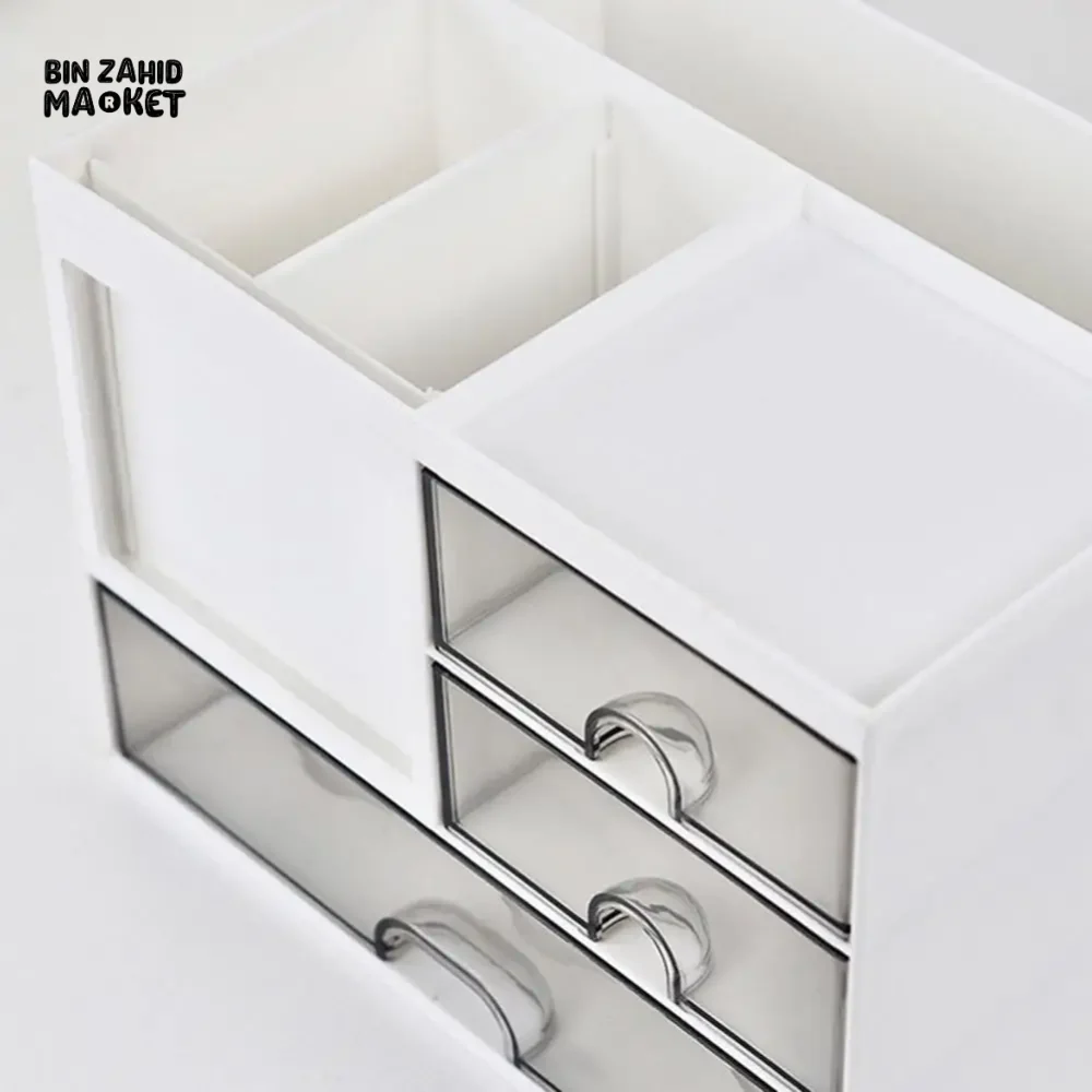 DESKTOP ORGANIZER DRAWER BOX WITH PEN HOLDER STORAGE CASE FOR OFFICE SCHOOL HOME - Image 9