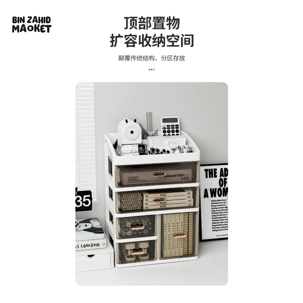 DESKTOP STORAGE BOX SKINCARE RACK STATIONERY DRAWER - Image 3