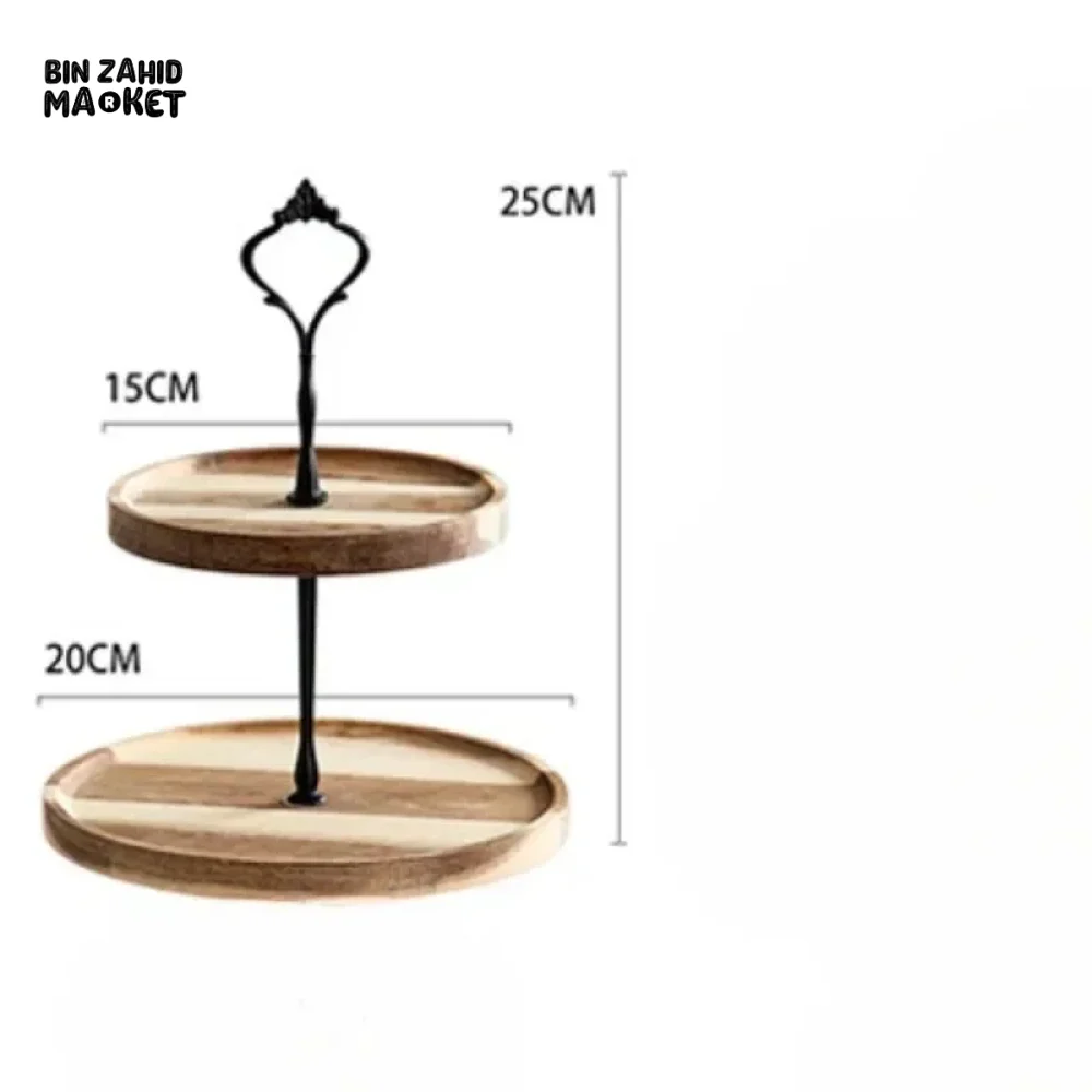DETACHABLE CAKE STAND WOODEN EUROPEAN STYLE DESSERT HOLDER WEDDING PARTY - Image 6