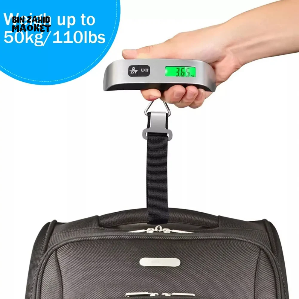 DIGITAL LUGGAGE SCALE 50KG/110LB | PORTABLE HANDHELD HANGING SCALE FOR TRAVEL & SUITCASE WEIGHT MEASUREMENT - Image 4
