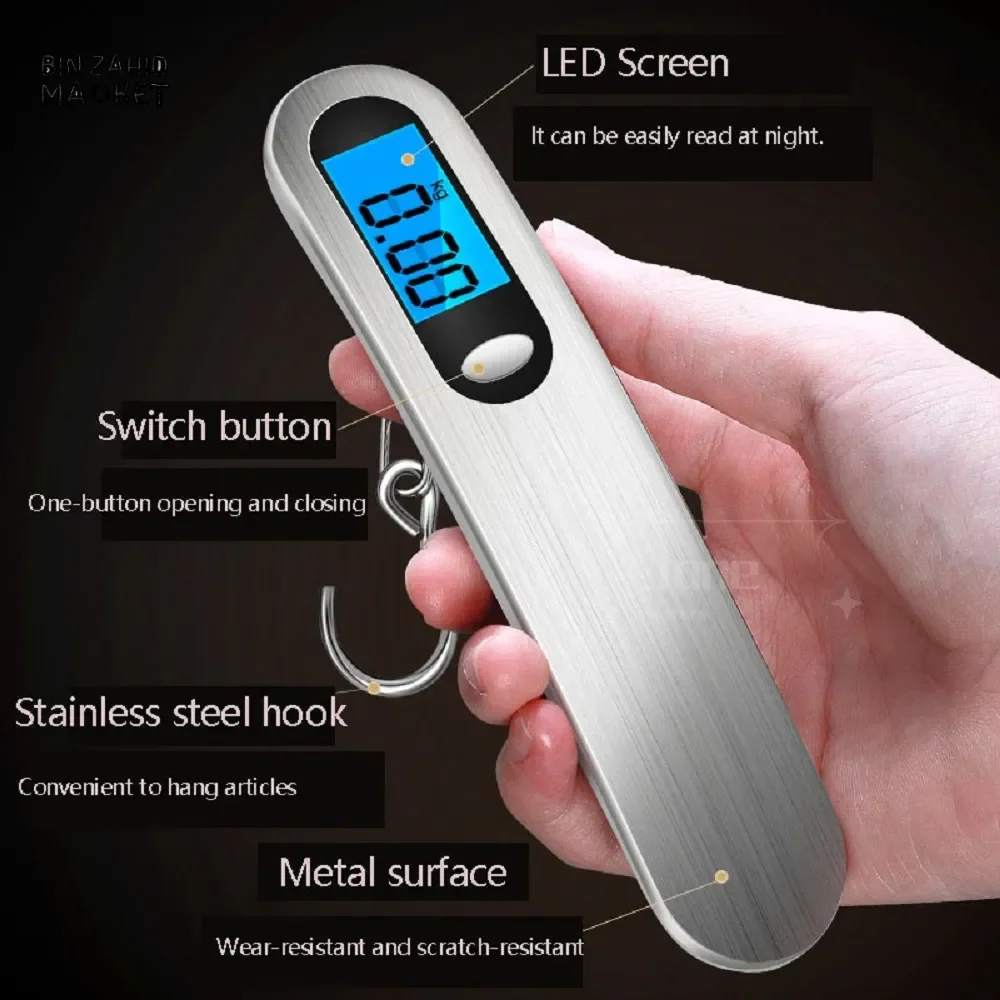 DIGITAL LUGGAGE SCALE 50KG PORTABLE LCD HANGING SCALE FOR SUITCASE & TRAVEL BAGS - Image 9
