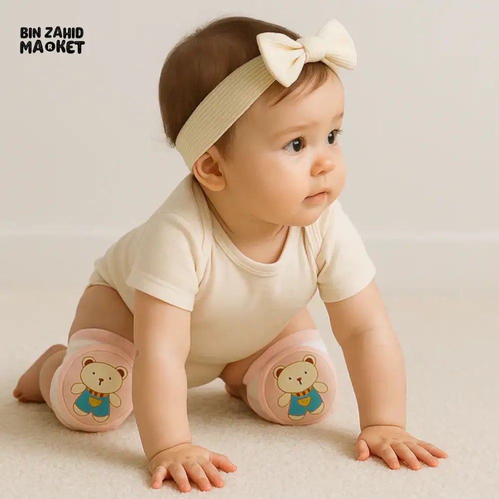 SOFT COTTON BABY KNEE PADS FOR CRAWLING | NON-SLIP PROTECTION FOR INFANTS & TODDLERS - Image 2