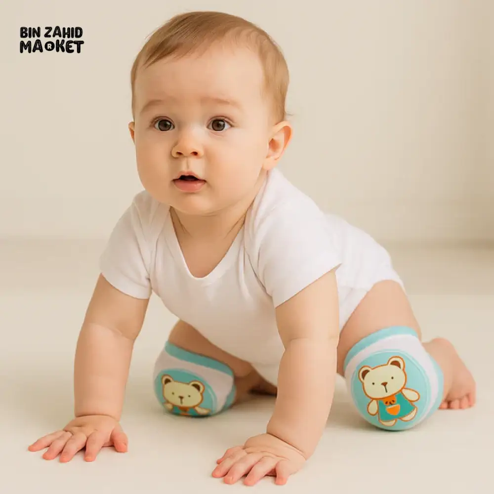 SOFT COTTON BABY KNEE PADS FOR CRAWLING | NON-SLIP PROTECTION FOR INFANTS & TODDLERS - Image 4
