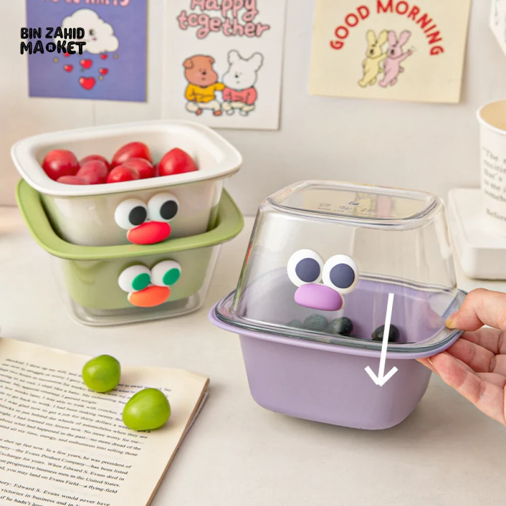 DOUBLE DRAIN BASKET FRUIT WASHING TRAY MINI KITCHEN STORAGE BOX - Image 2
