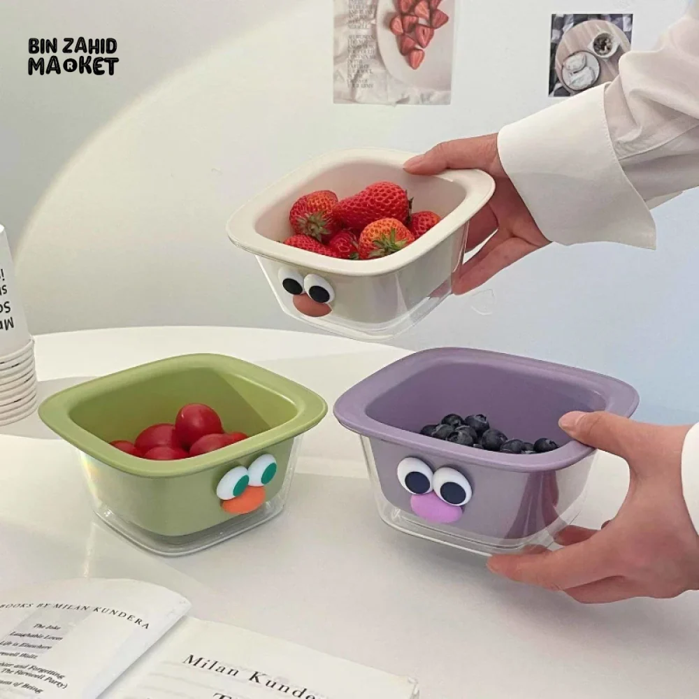 DOUBLE DRAIN BASKET FRUIT WASHING TRAY MINI KITCHEN STORAGE BOX - Image 3