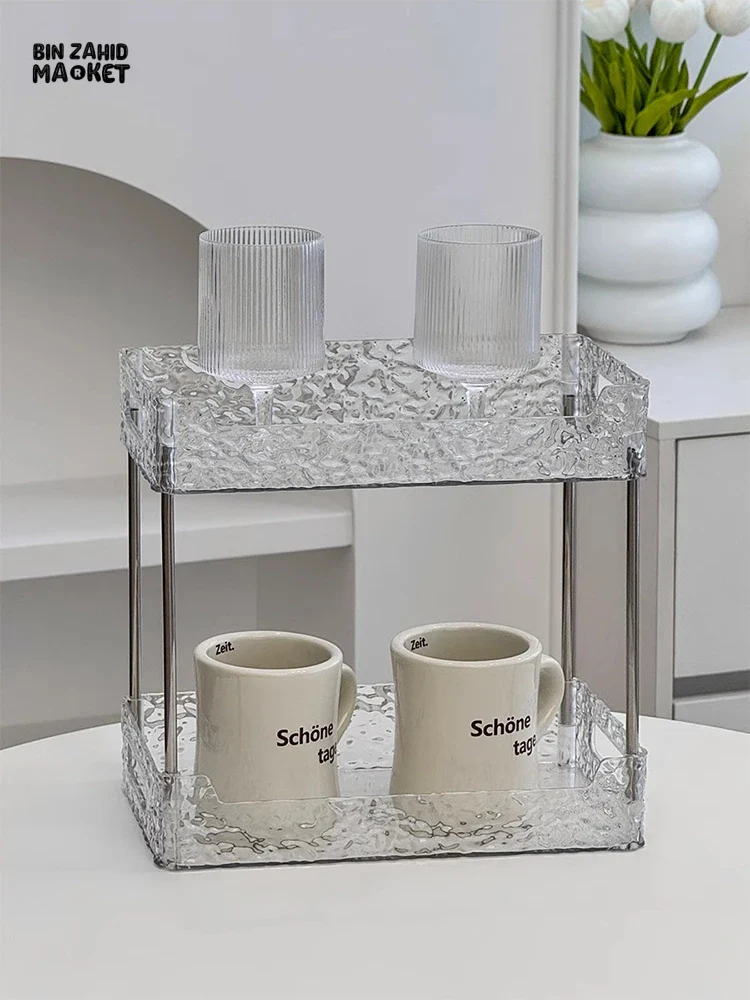 DOUBLE-LAYER ACRYLIC BATHROOM SHELF – TRANSPARENT SHOWER & MAKEUP ORGANIZER - Image 6