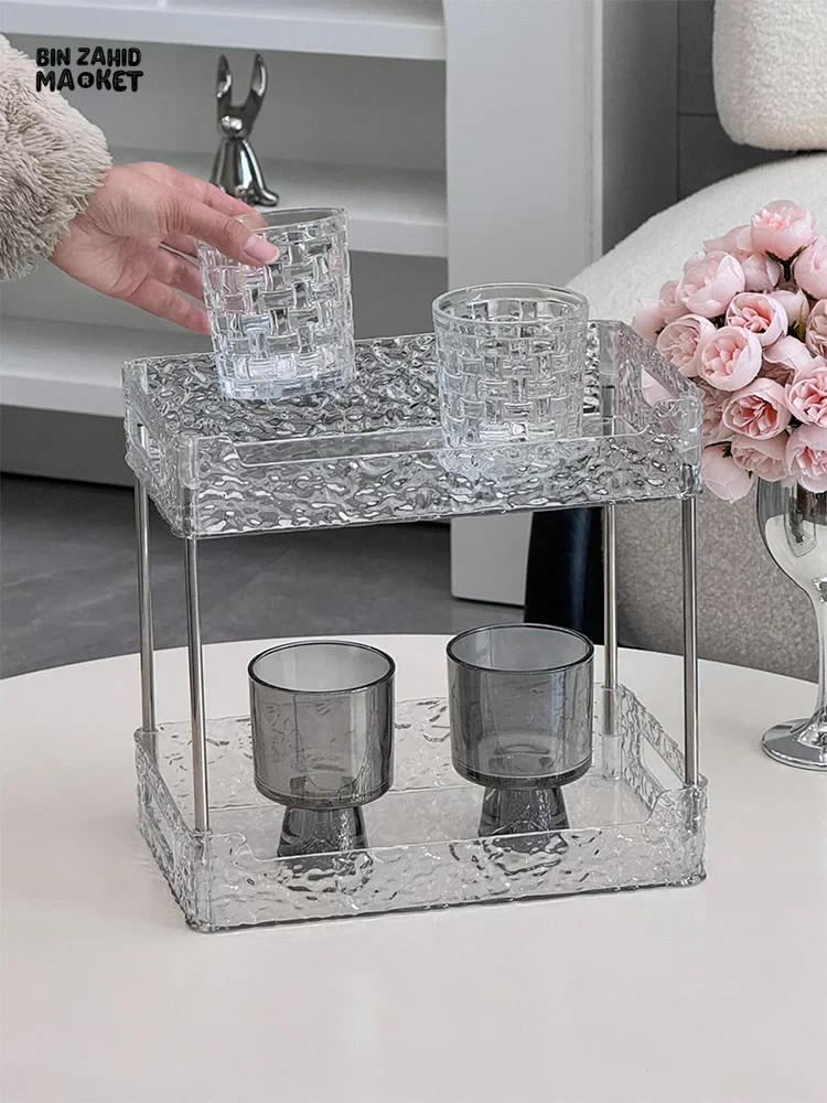 DOUBLE-LAYER ACRYLIC BATHROOM SHELF – TRANSPARENT SHOWER & MAKEUP ORGANIZER - Image 7