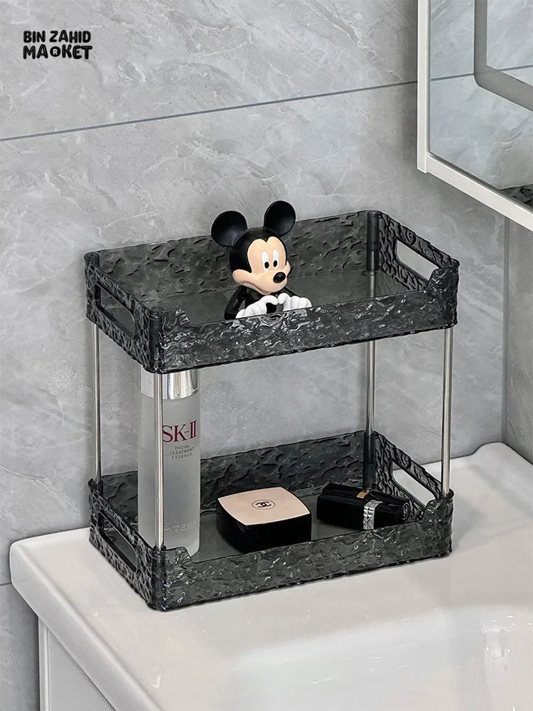 DOUBLE-LAYER ACRYLIC BATHROOM SHELF – TRANSPARENT SHOWER & MAKEUP ORGANIZER - Image 8