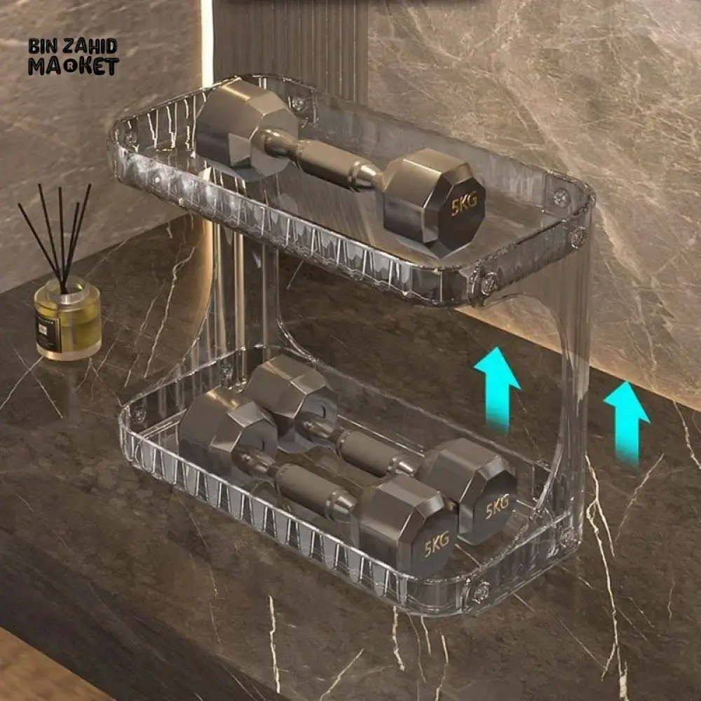 DOUBLE-LAYER BATHROOM STORAGE RACK – VANITY COSMETIC ORGANIZER & DISPLAY STAND - Image 4