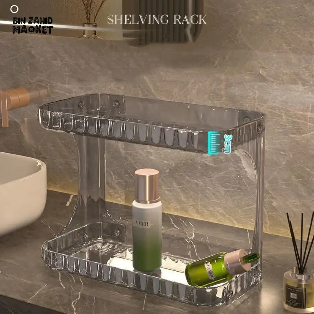 DOUBLE-LAYER BATHROOM STORAGE RACK – VANITY COSMETIC ORGANIZER & DISPLAY STAND - Image 6