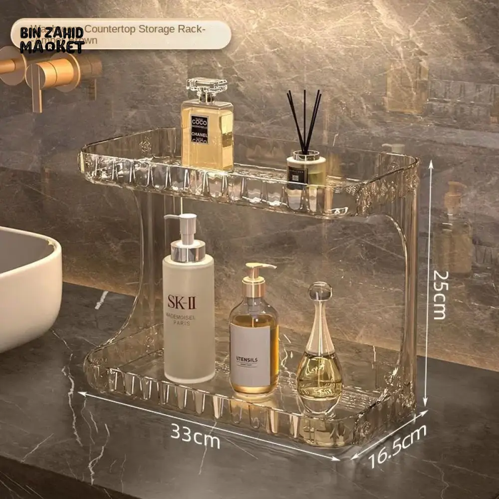 DOUBLE-LAYER BATHROOM STORAGE RACK – VANITY COSMETIC ORGANIZER & DISPLAY STAND - Image 7