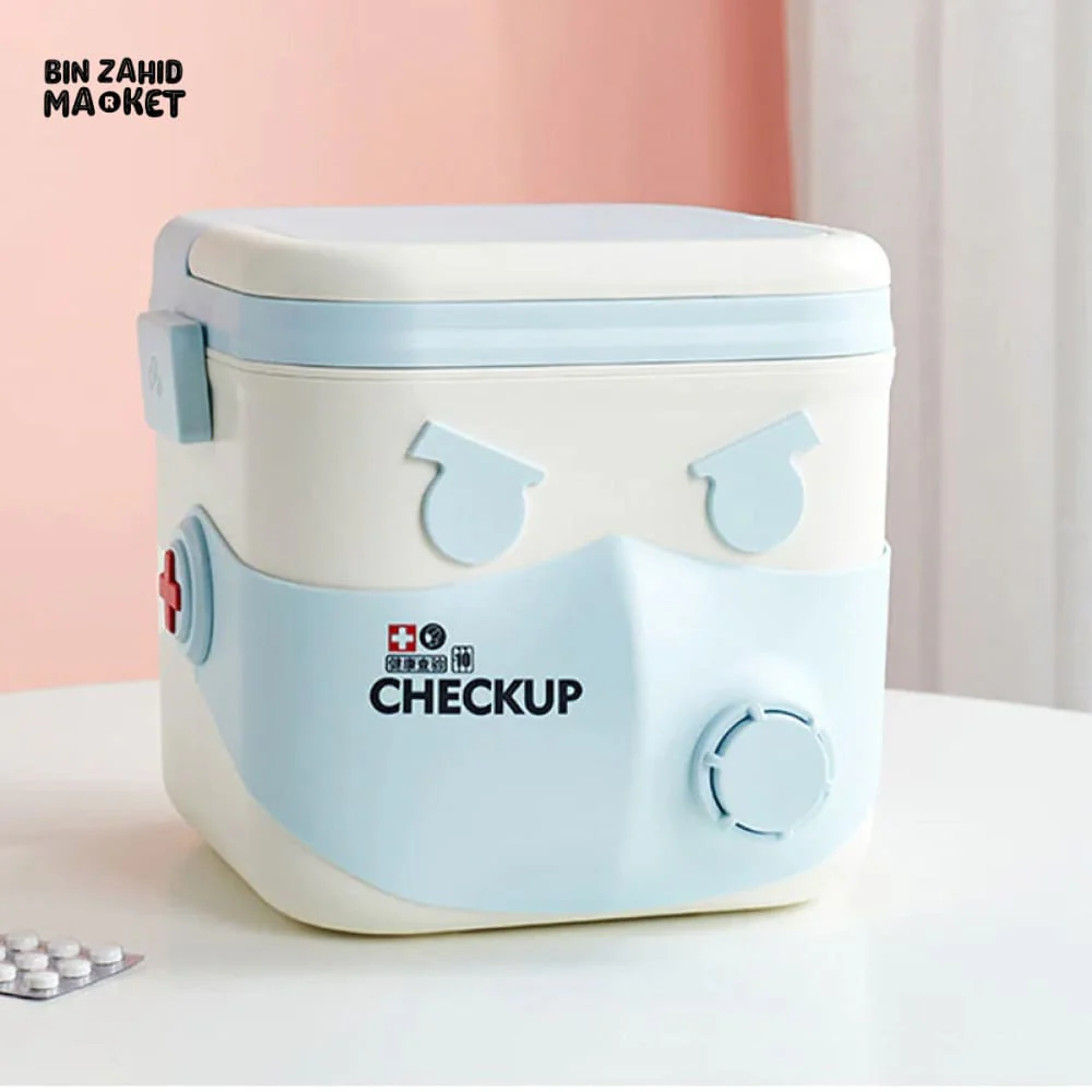 DOUBLE LAYER MEDICINE & FIRST AID STORAGE BOX PORTABLE ORGANIZER FOR HOME & TRAVEL USE - Image 3