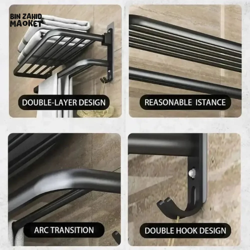 DOUBLE LAYERS FOLDING BATH TOWEL HOLDER - Image 7