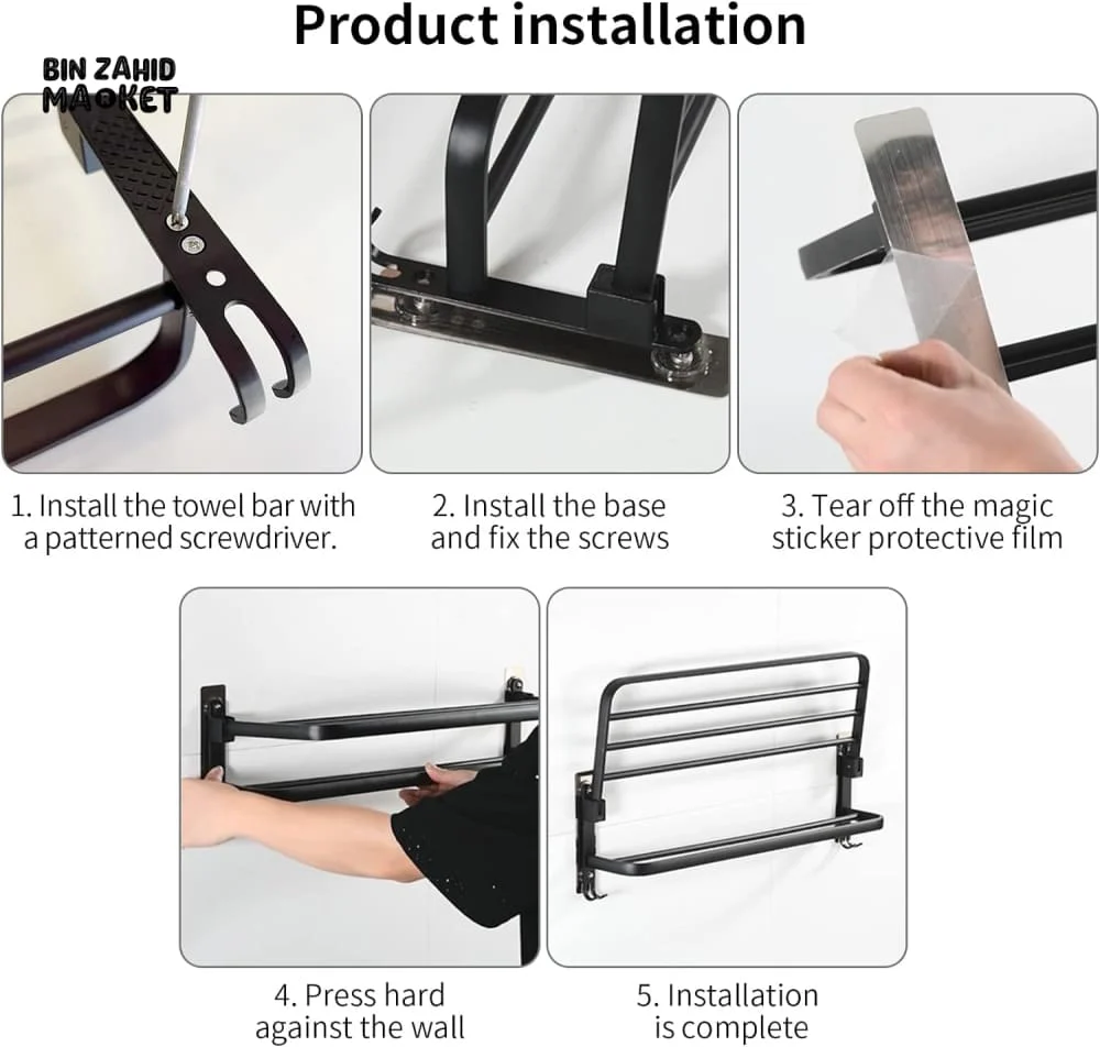 DOUBLE LAYERS FOLDING BATH TOWEL HOLDER - Image 9