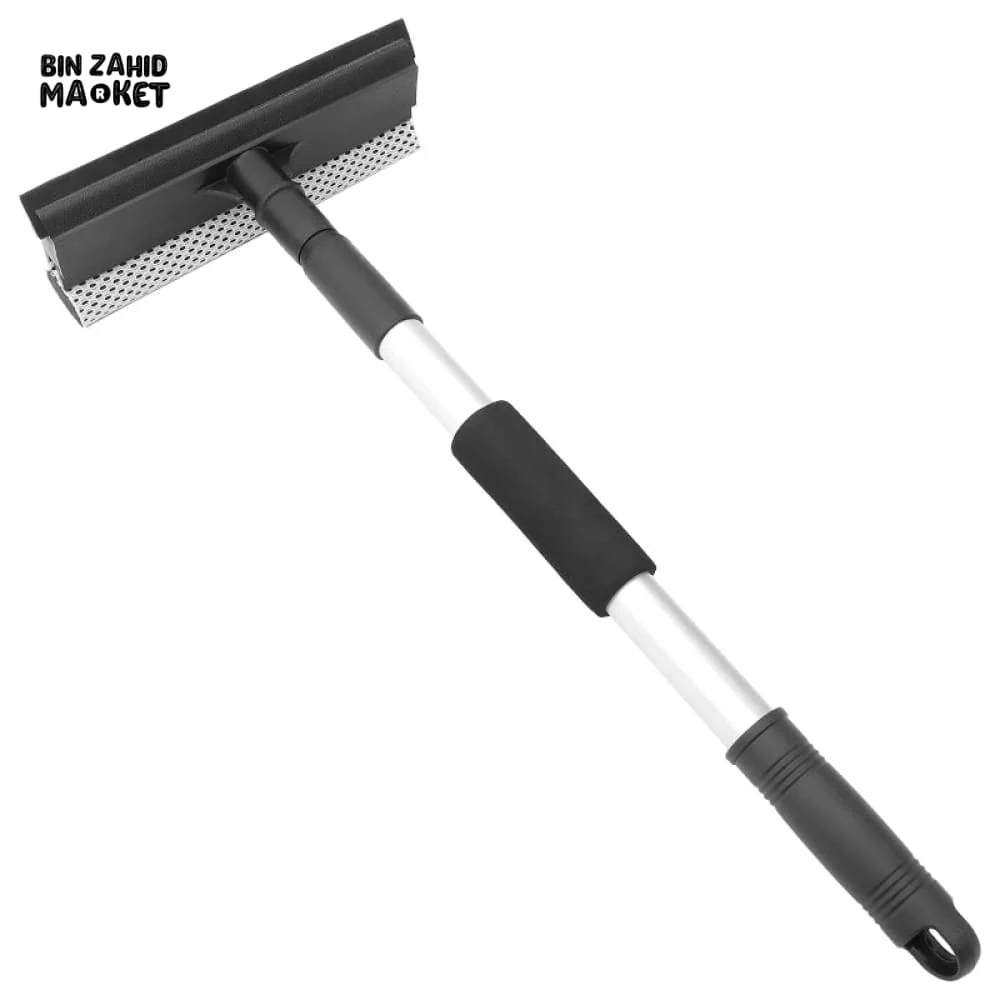 DOUBLE-SIDED WINDOW BRUSH WITH TELESCOPIC HANDLE – GLASS CLEANER & SCRAPER - Image 3