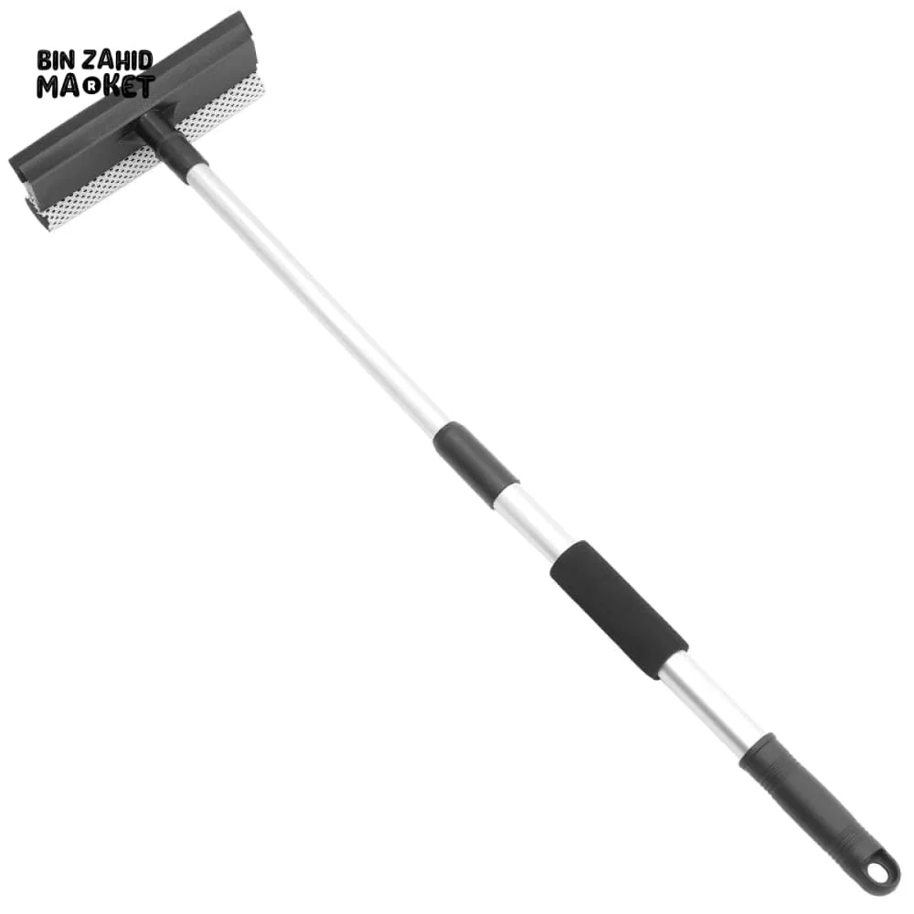 DOUBLE-SIDED WINDOW BRUSH WITH TELESCOPIC HANDLE – GLASS CLEANER & SCRAPER - Image 4