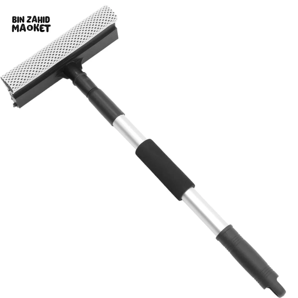 DOUBLE-SIDED WINDOW BRUSH WITH TELESCOPIC HANDLE – GLASS CLEANER & SCRAPER - Image 5