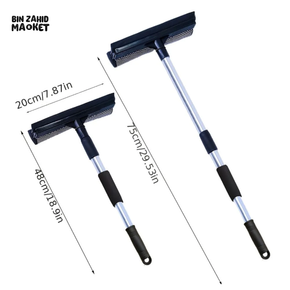 DOUBLE-SIDED WINDOW BRUSH WITH TELESCOPIC HANDLE – GLASS CLEANER & SCRAPER - Image 6
