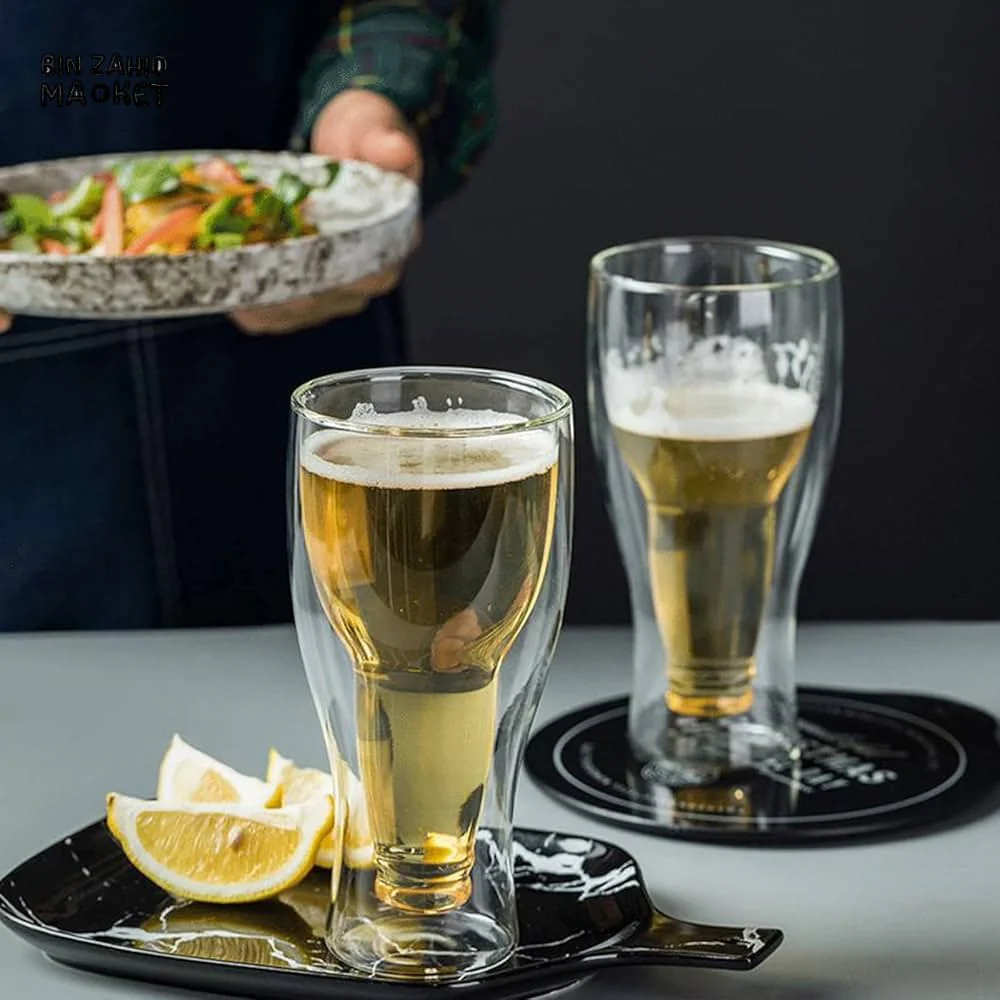 DOUBLE WALL BEER GLASS SET – INVERTED BOTTLE DESIGN FOR LUXURY DINING EXPERIENCE - Image 2