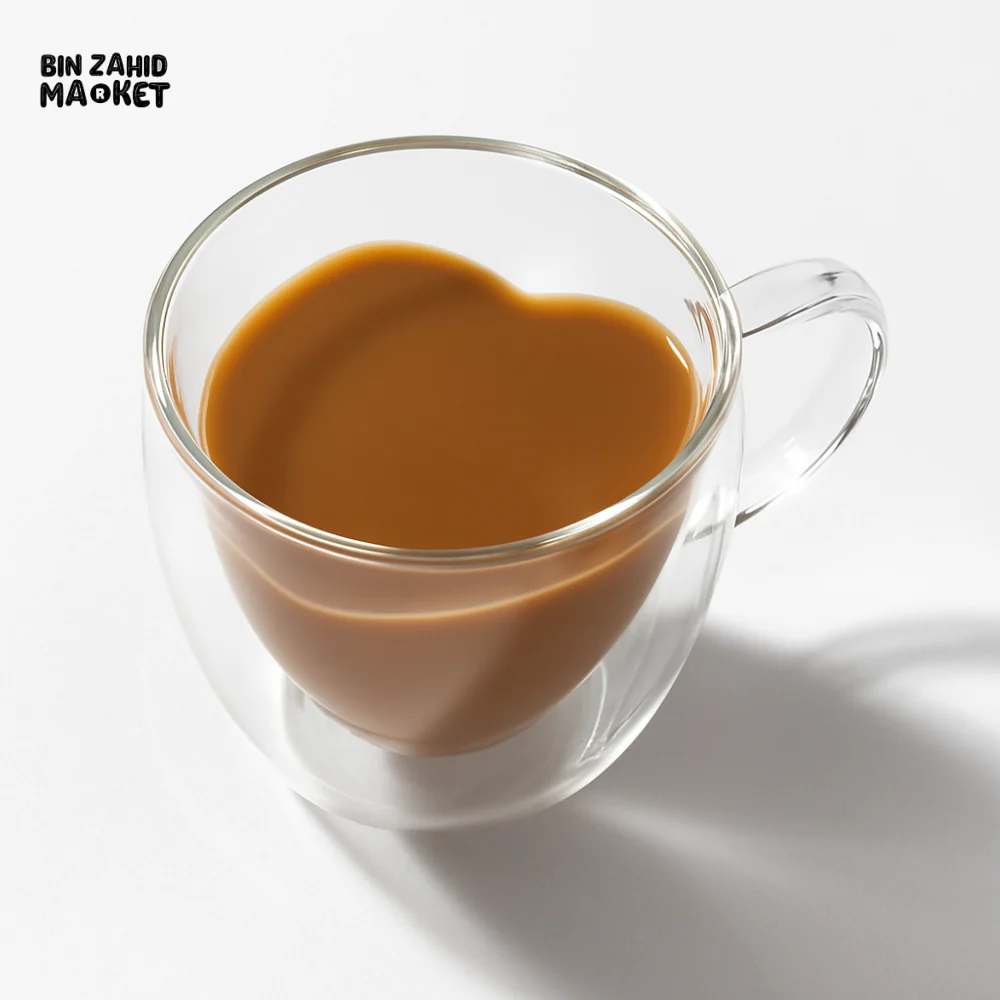 DOUBLE WALL GLASS MUG - HEART - Image 2