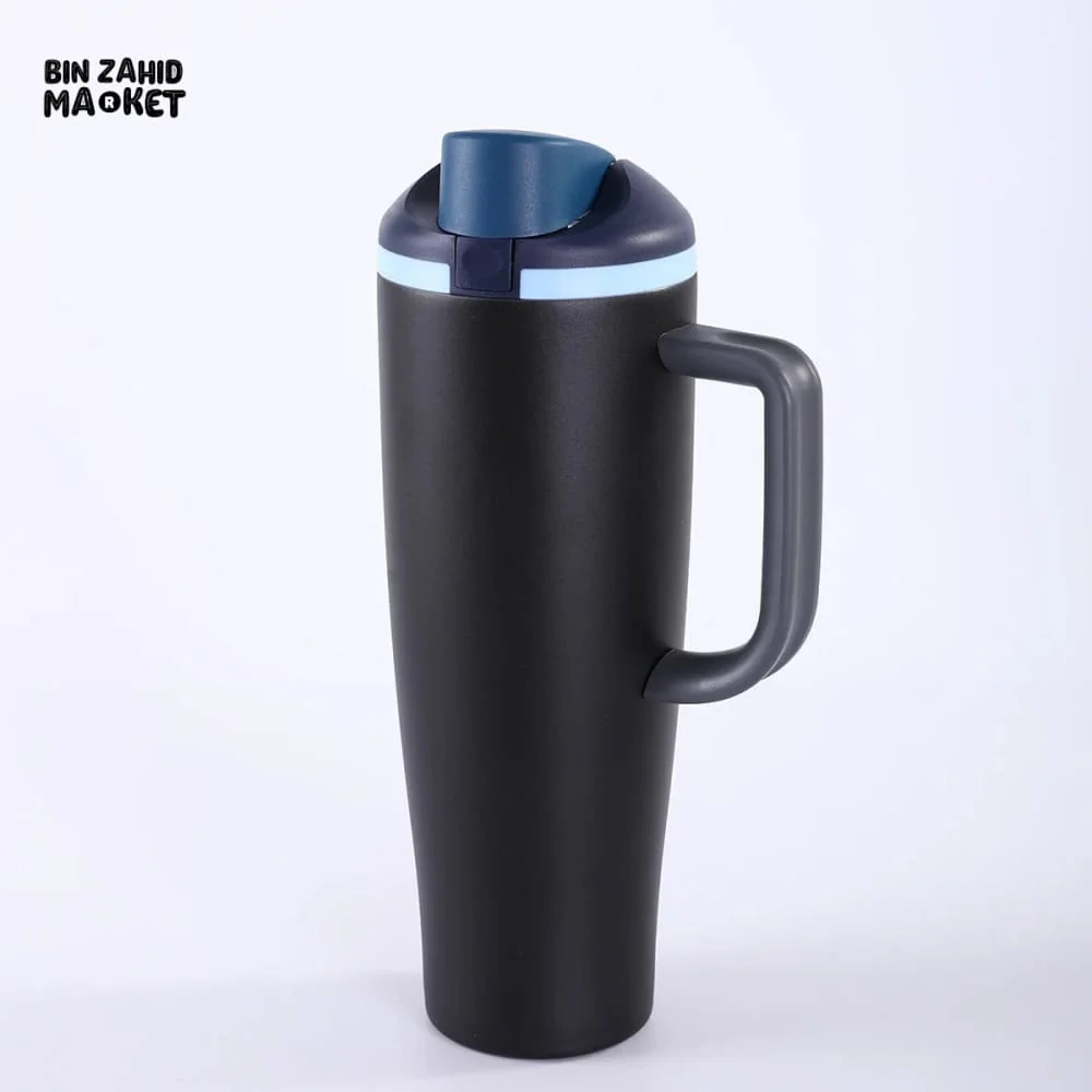 DOUBLE-WALL STAINLESS STEEL TRAVEL CAR CUP 40 OZ – INSULATED PORTABLE MUG WITH LID & ICE RETENTION - Image 4