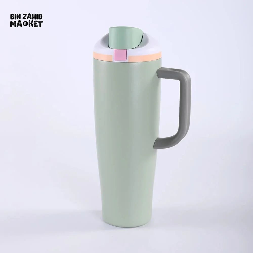 DOUBLE-WALL STAINLESS STEEL TRAVEL CAR CUP 40 OZ – INSULATED PORTABLE MUG WITH LID & ICE RETENTION - Image 5