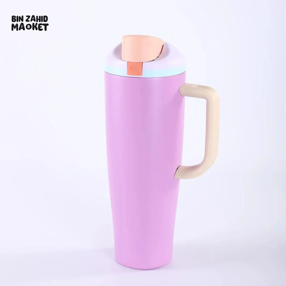 DOUBLE-WALL STAINLESS STEEL TRAVEL CAR CUP 40 OZ – INSULATED PORTABLE MUG WITH LID & ICE RETENTION - Image 6