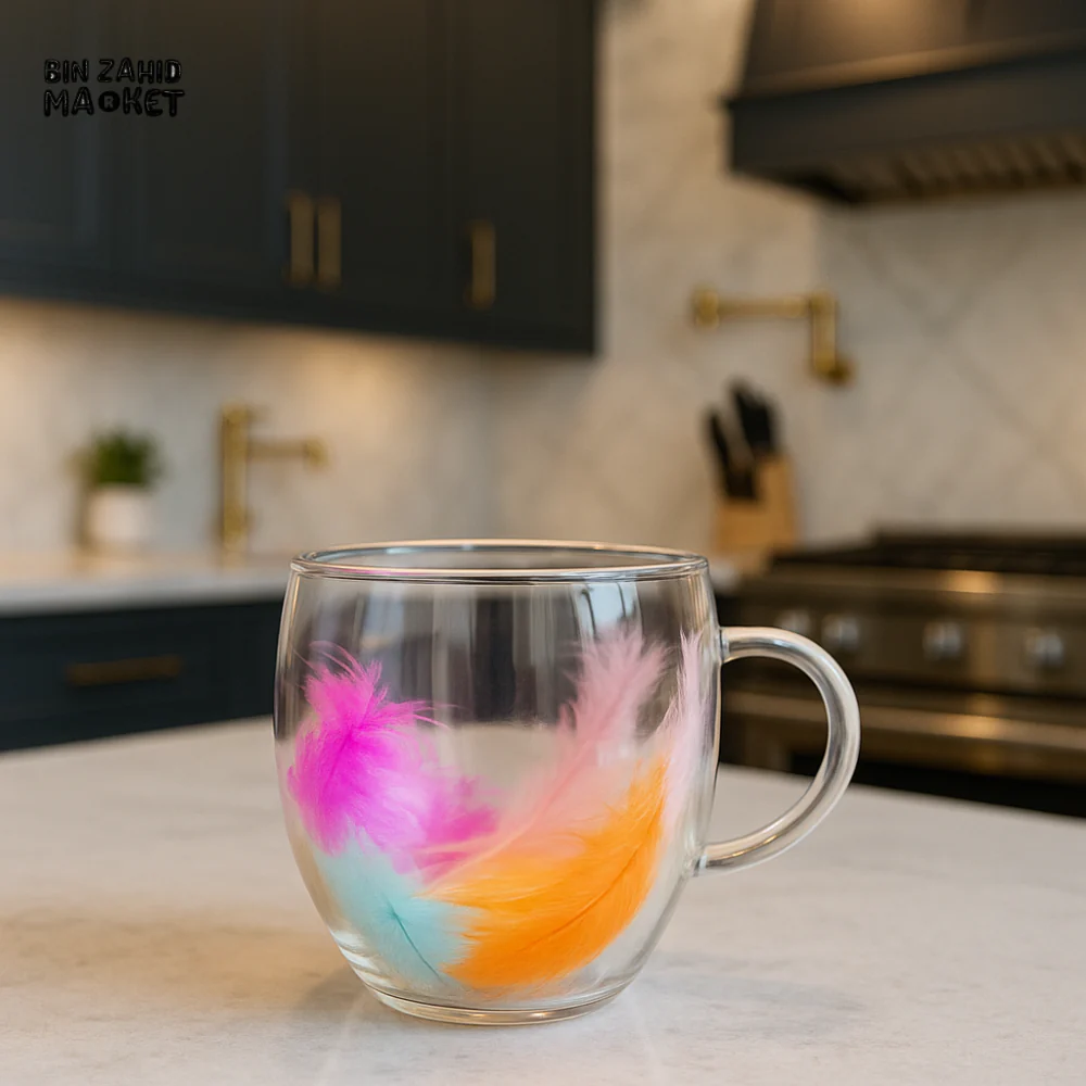 DRIED FLOWER GLASS MUG 230ML - RXG-046