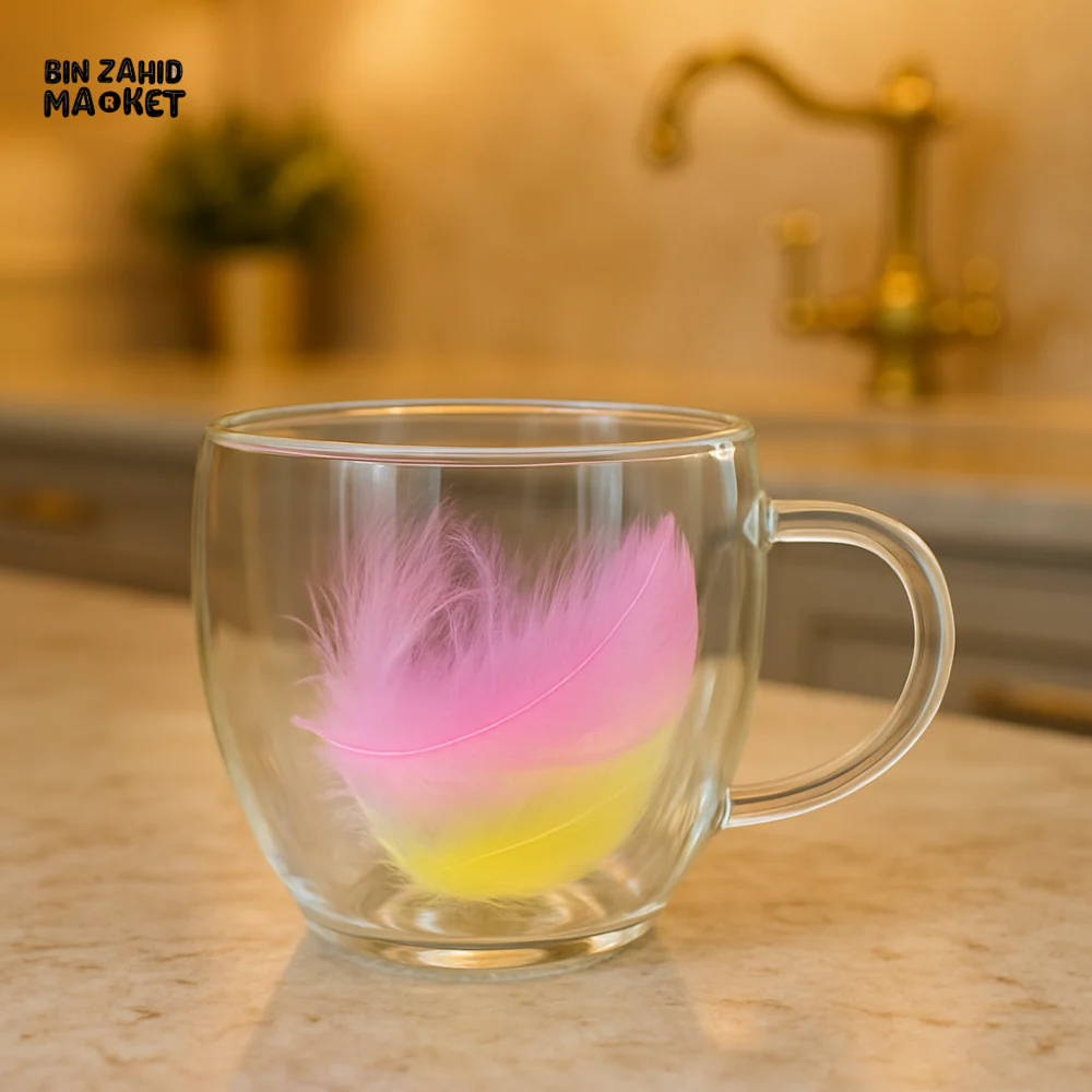 DRIED FLOWER GLASS MUG 230ML - RXG-048