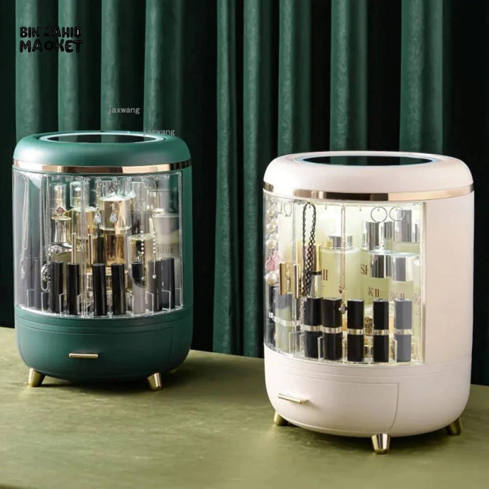 DUAL DOOR COSMETIC ORGANIZER WITH LED MIRROR - Image 4