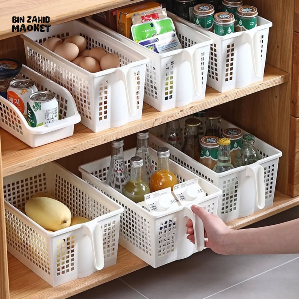 DURABLE PLASTIC STORAGE BASKET WITH HANDLE – PERFECT FOR KITCHEN & PANTRY ORGANIZATION - Image 4